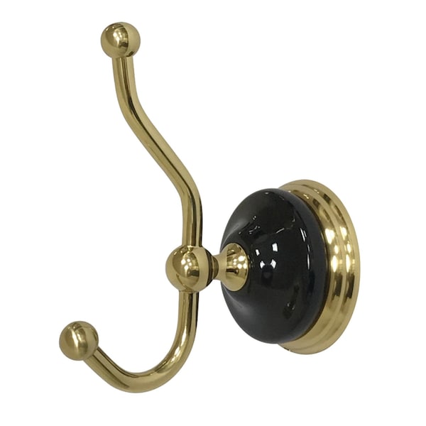 BA9117PB Water Onyx Robe Hook, Polished Brass